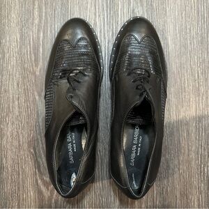 Barbara Barbieri Women’s Black Lace Up Oxfords with Silver Studs sz EU38